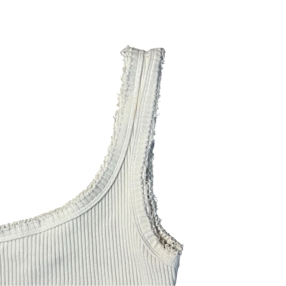 One-Shoulder Ribbed White Top‎ - Picture 3 of 5